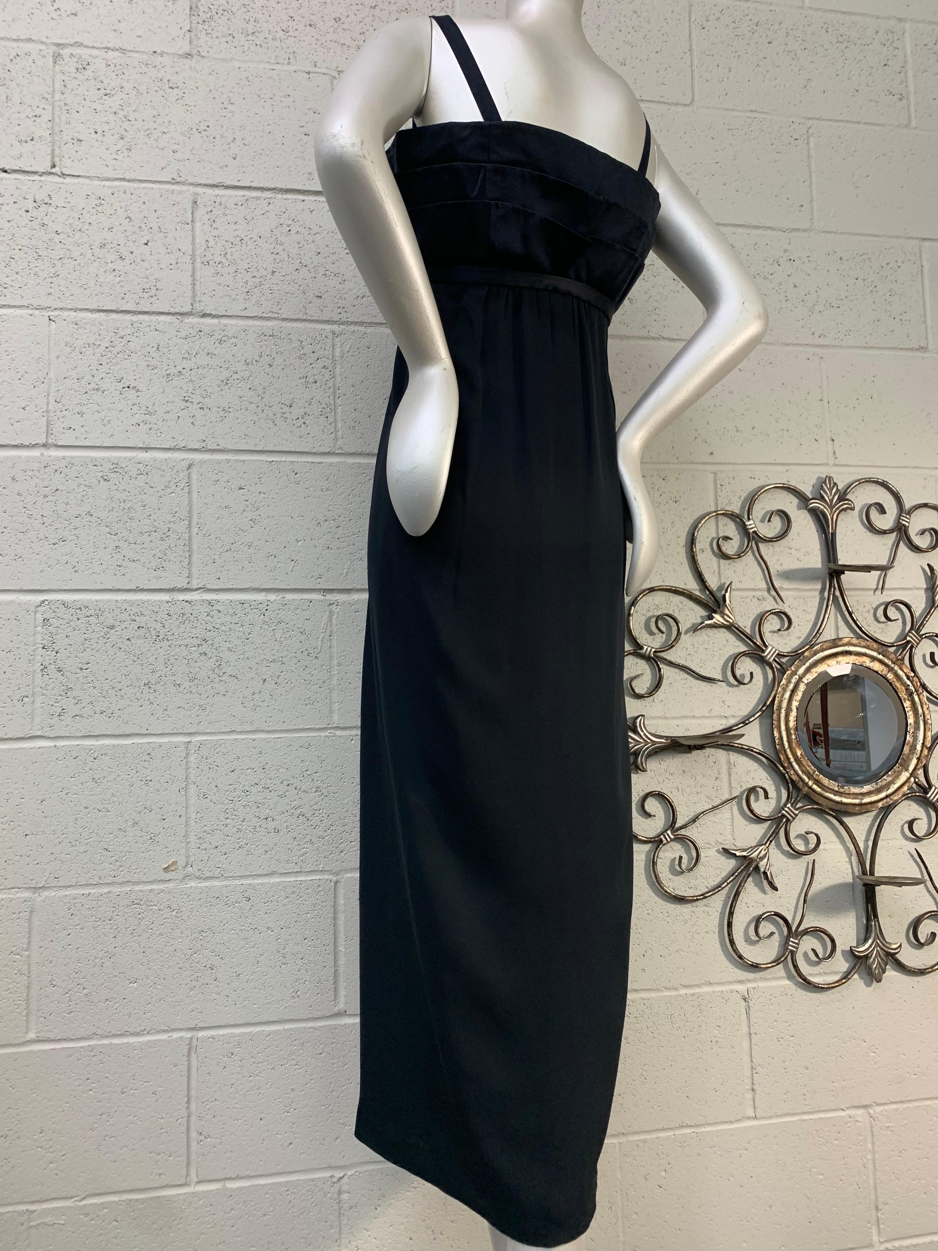 1970 Roberto Capucci Black Silk Empire Gown w Multi-Layered Structured Bodice For Sale 3