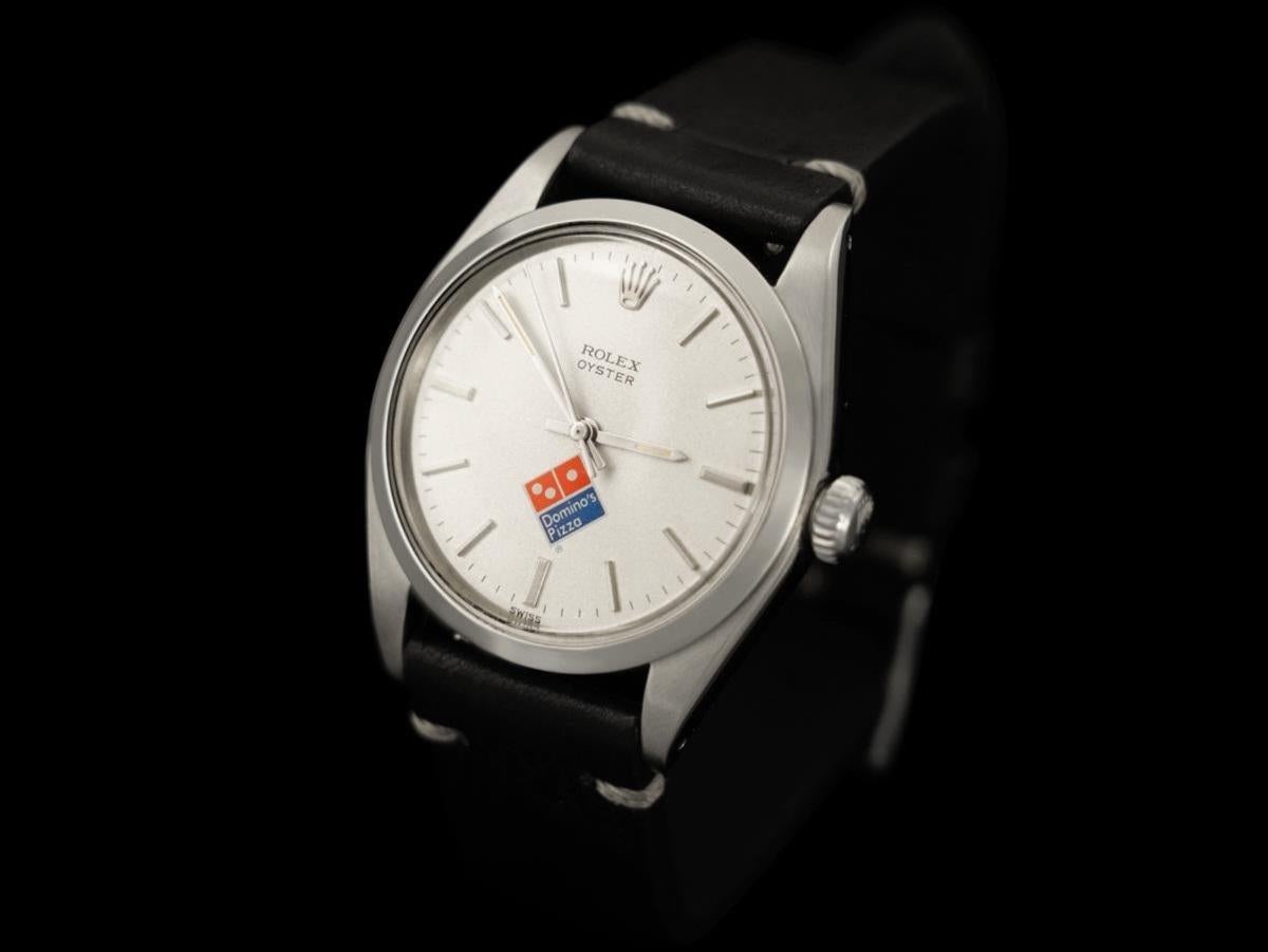 1970 Rolex Oyster Precision Classic Vintage Hommes Domino's Pizza Montre - SS Excellent état - En vente à Suwanee, GA