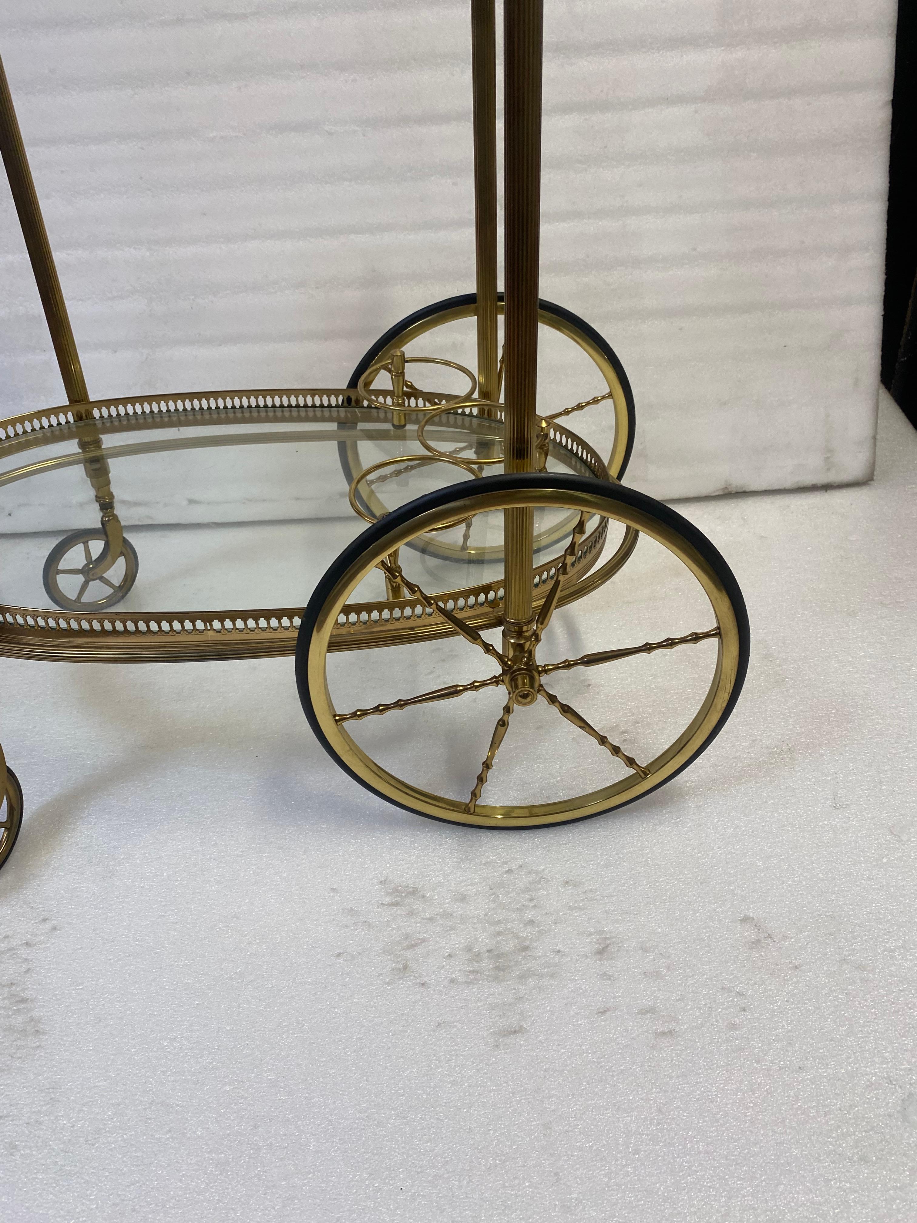 1970′ Barra Rodante O Carro En Bronce Dorado Atribuido A Maison Bagués en Bueno estado para la venta en Paris, FR