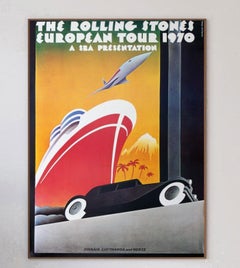 Les Rolling Stones - Tournée européenne de 1970 Affiche vintage d'origine