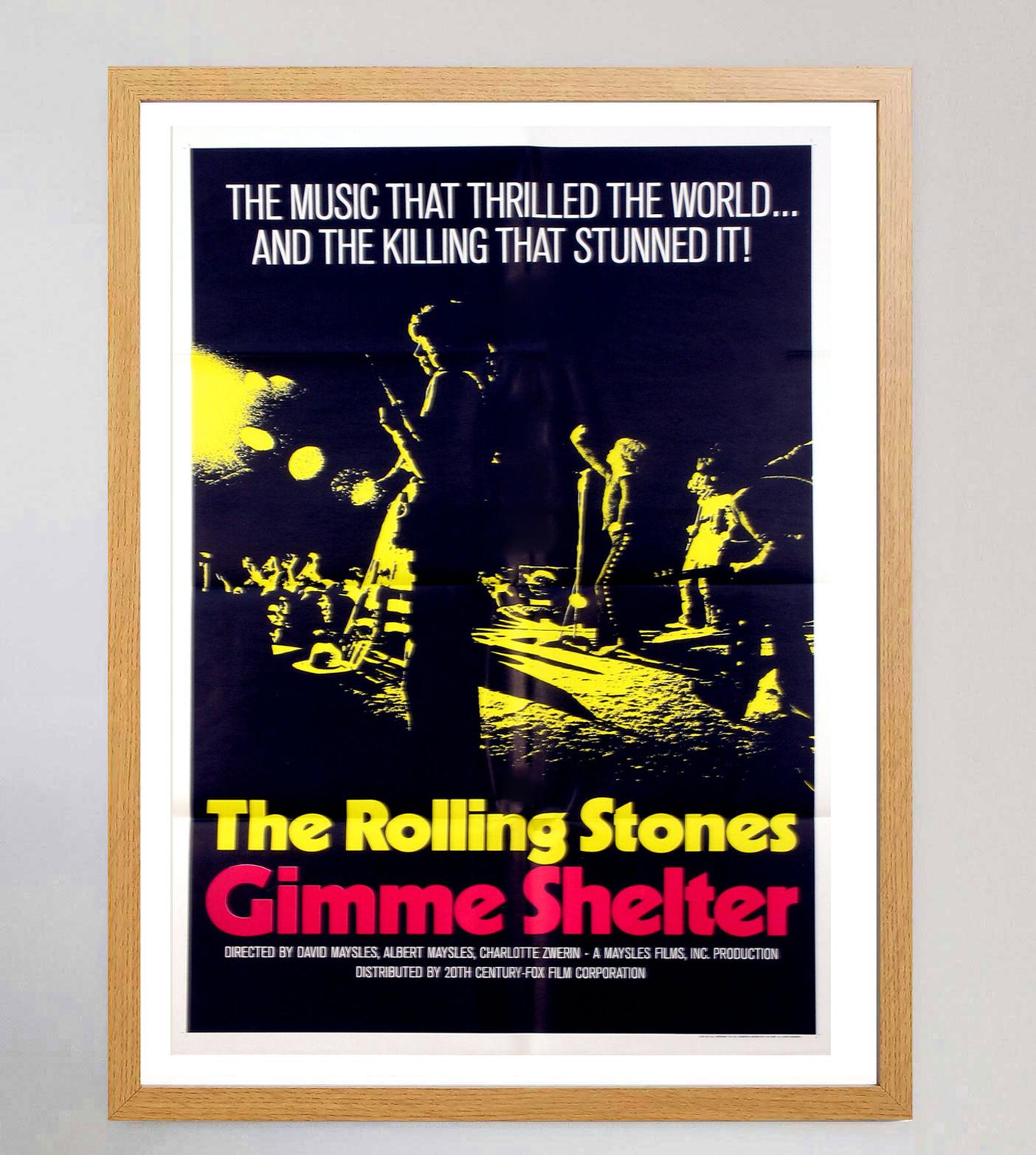 Les Rolling Stones, Gimme Shelter - Affiche vintage d'origine, 1970 Bon état - En vente à Winchester, GB