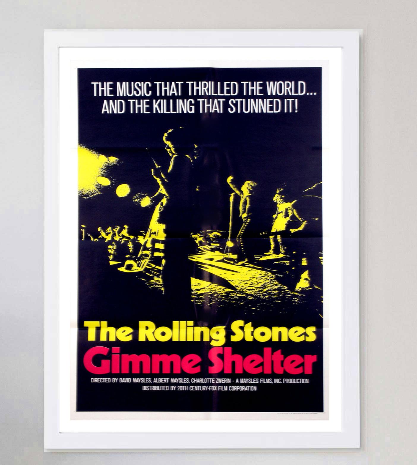 Fin du 20e siècle Les Rolling Stones, Gimme Shelter - Affiche vintage d'origine, 1970 en vente