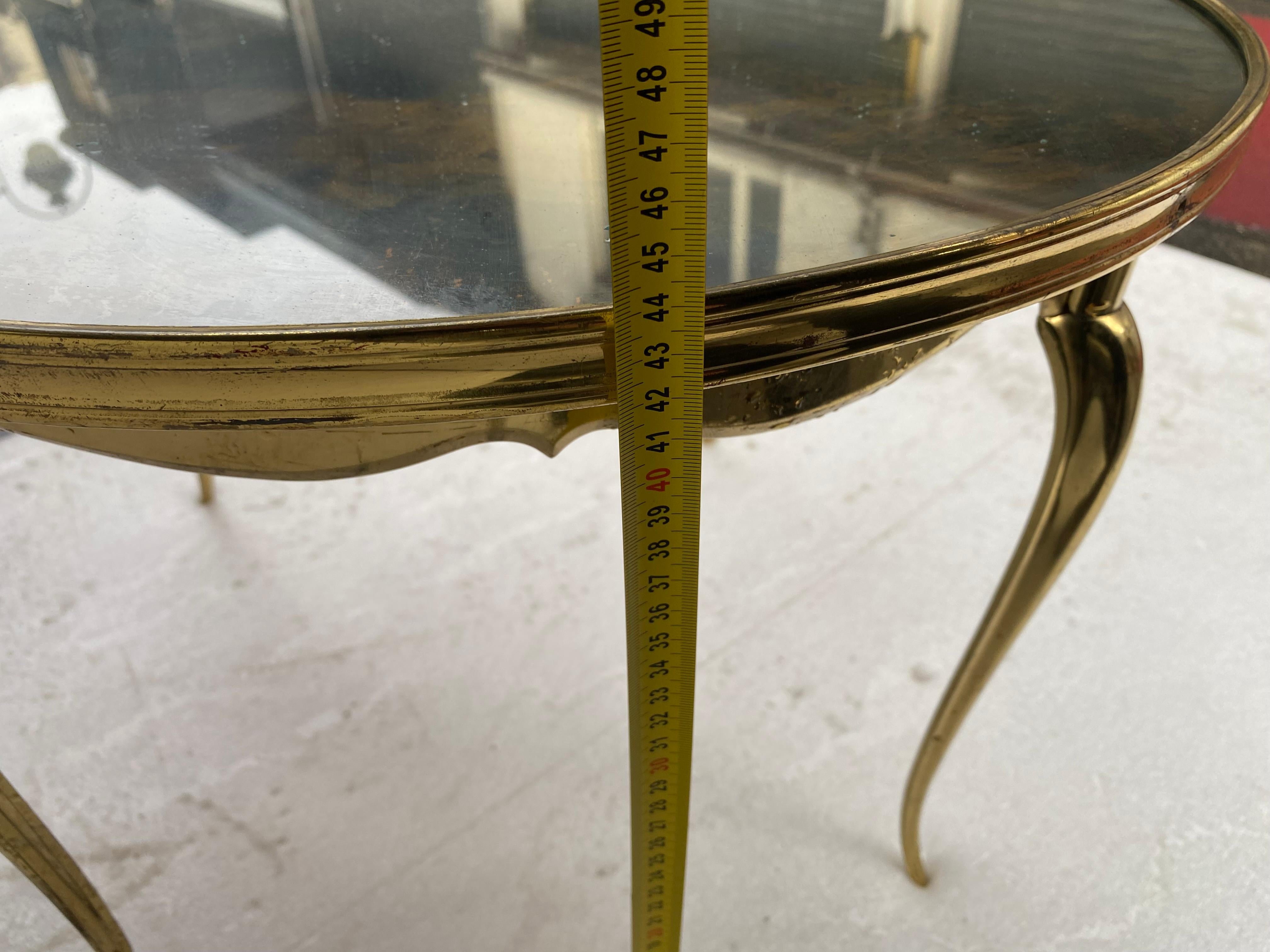 1970′ Round Coffee Table Gilt Bronze Maison Jansen Ø 65 H 44 cm For Sale 6