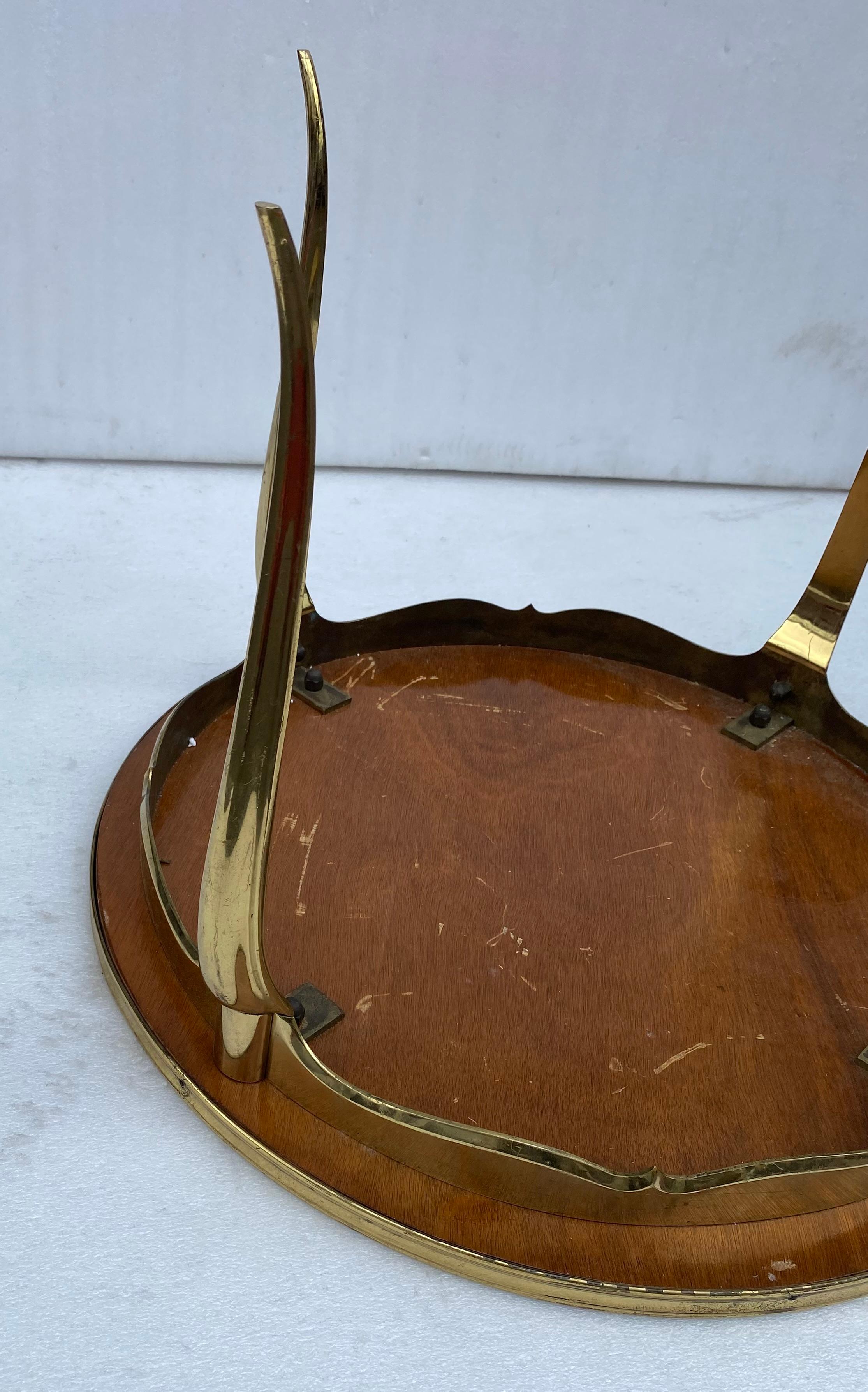 Mid-20th Century 1970′ Round Coffee Table Gilt Bronze Maison Jansen Ø 65 H 44 cm For Sale