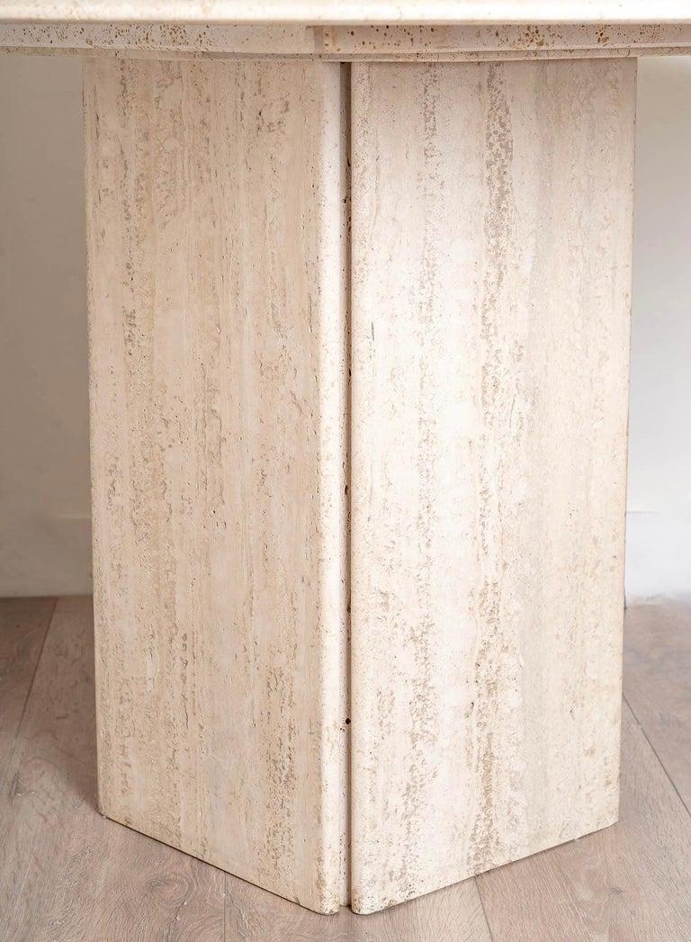 1970 Round Table in Travertine Model Dolmen from Roche Bobois For Sale 1