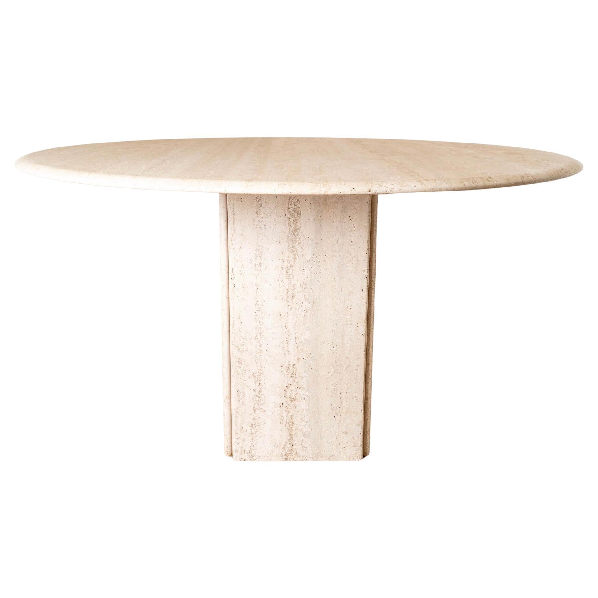 1970 Round Table in Travertine Model Dolmen from Roche Bobois