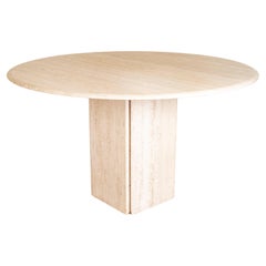 Used 1970 Round Table in Travertine Model Dolmen from Roche Bobois