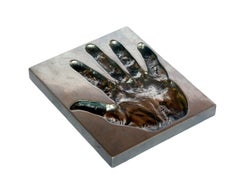 1970 Roy Adzak Pop Art Aluminium Skulptur Hand Ohr_ 2er Set