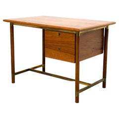 1970' S Brass & Oak Italian Desk