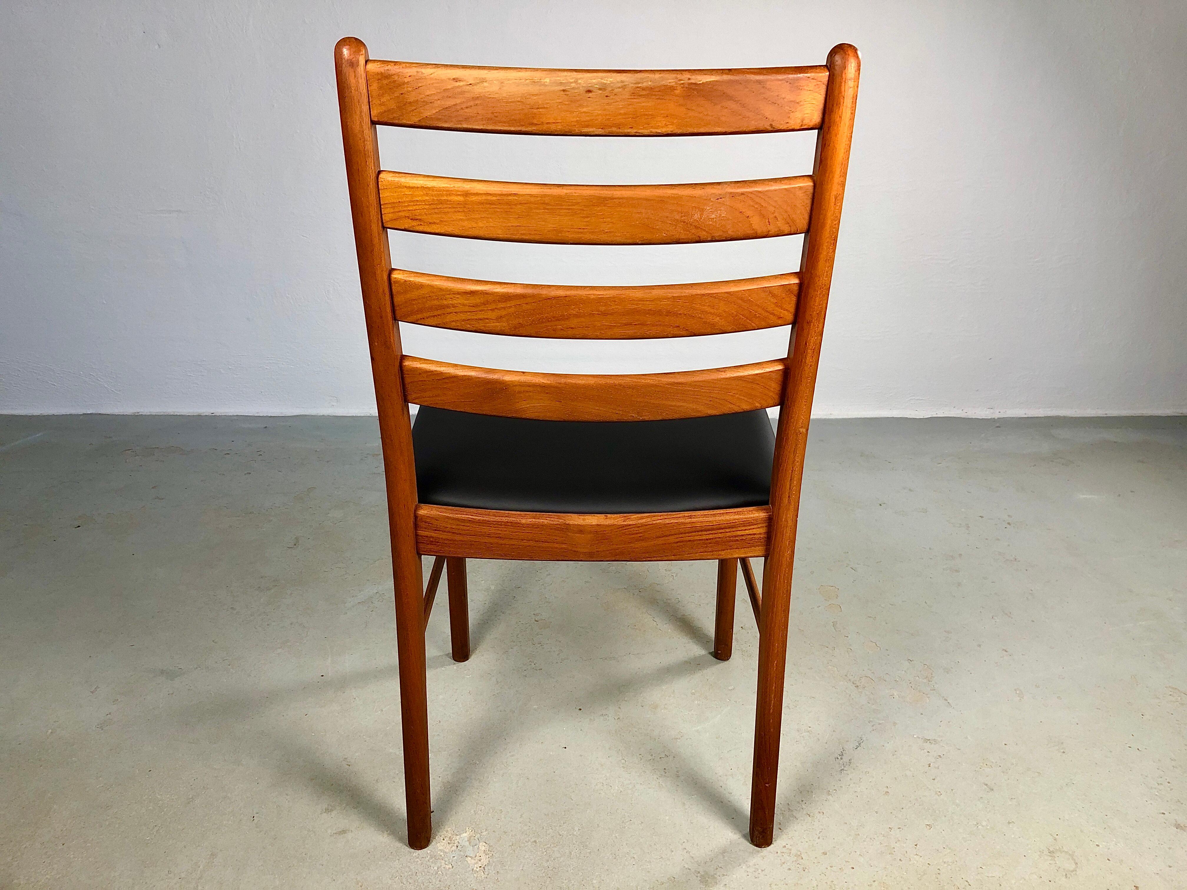1970´s Four Danish Teak Dining Chairs with Leathered Seats by Korup Stolefabrik 1