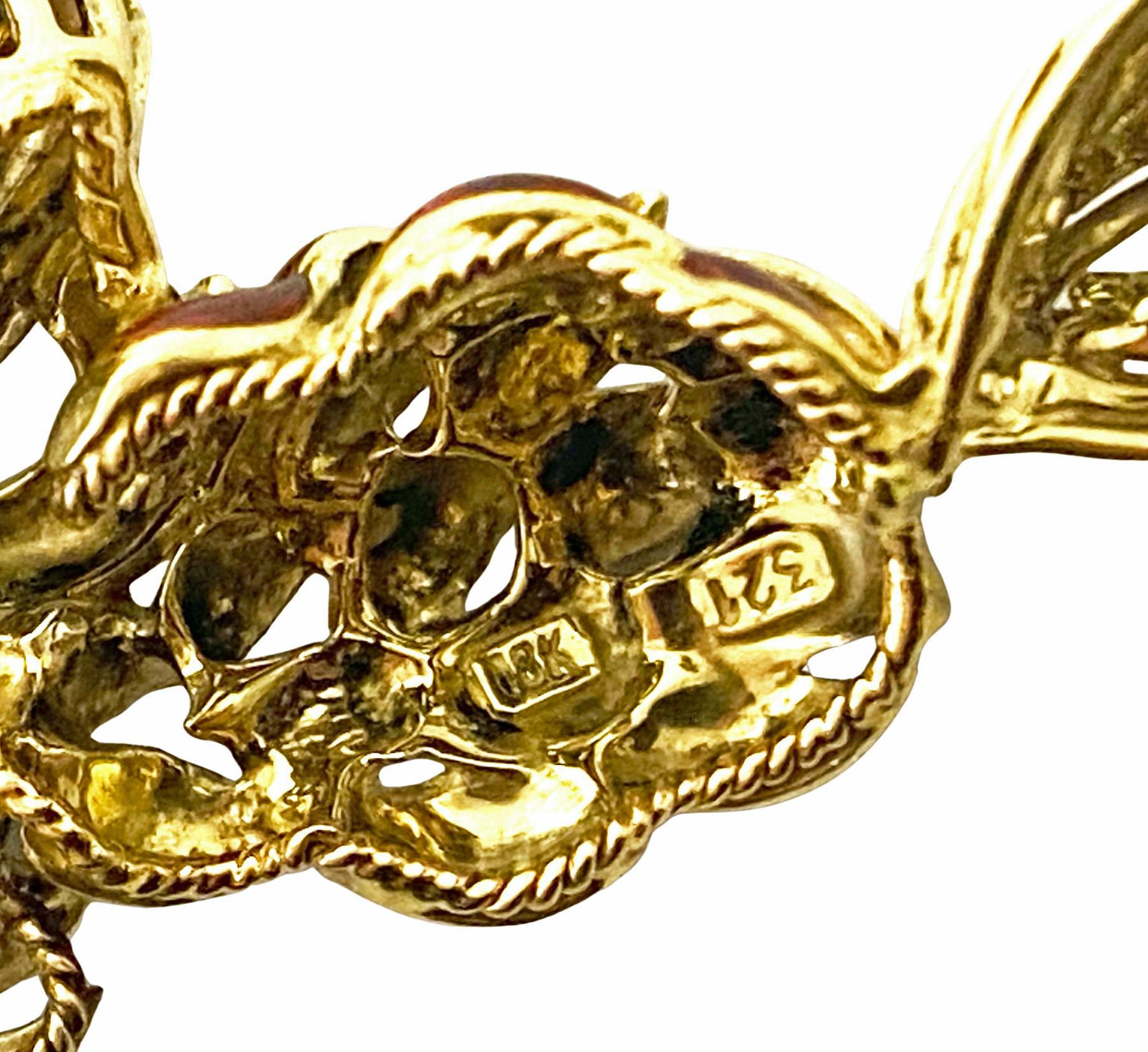 1970’ s Fox brooch 18K Diamonds Sapphires Enamel Spritzer & Fuhrmann For Sale 3