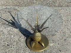 1970s French Pineapple Side Table in Brass, Hollywood Regency