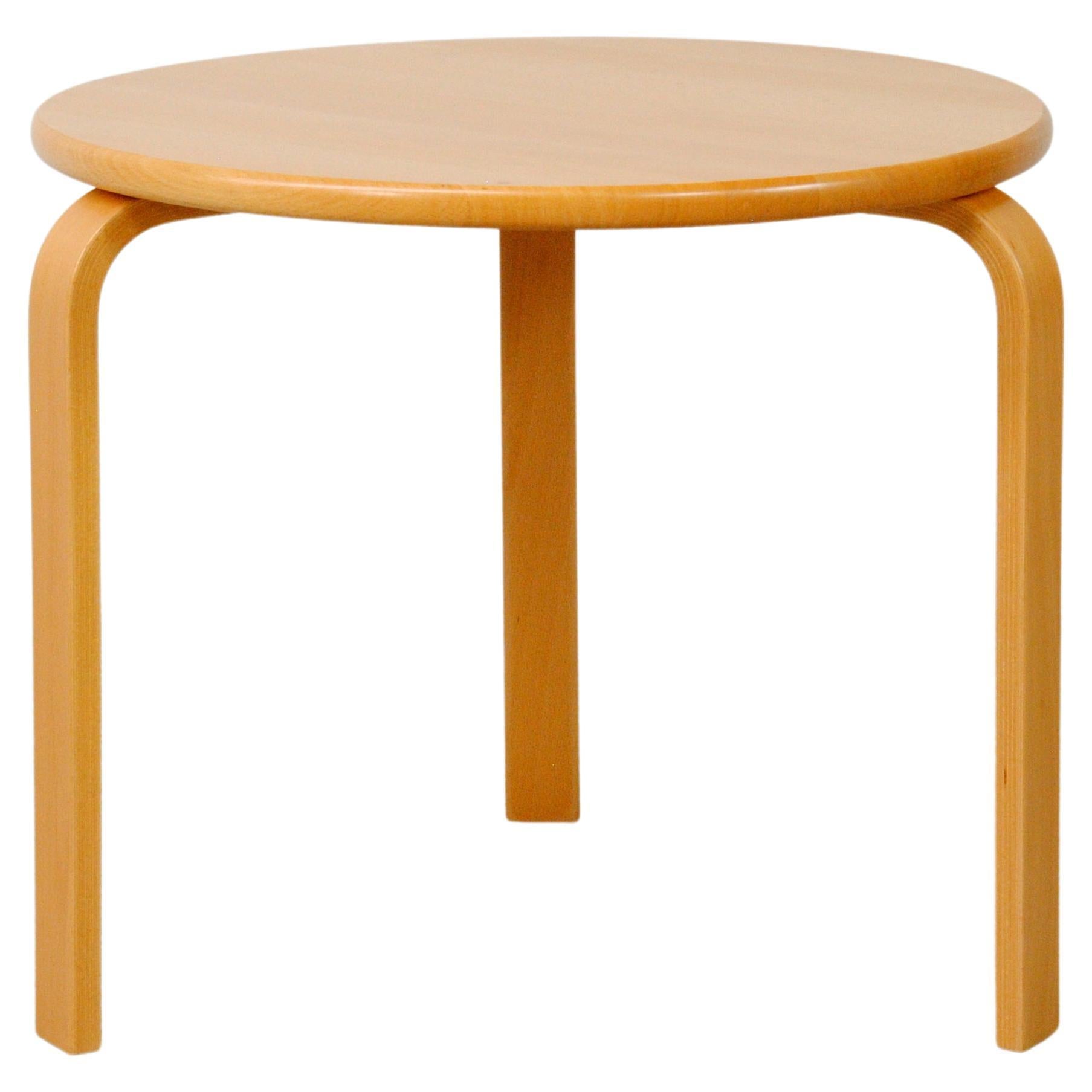 1970´s Fully Restored Danish Bent Silberg Stackable Beech Side Tables 