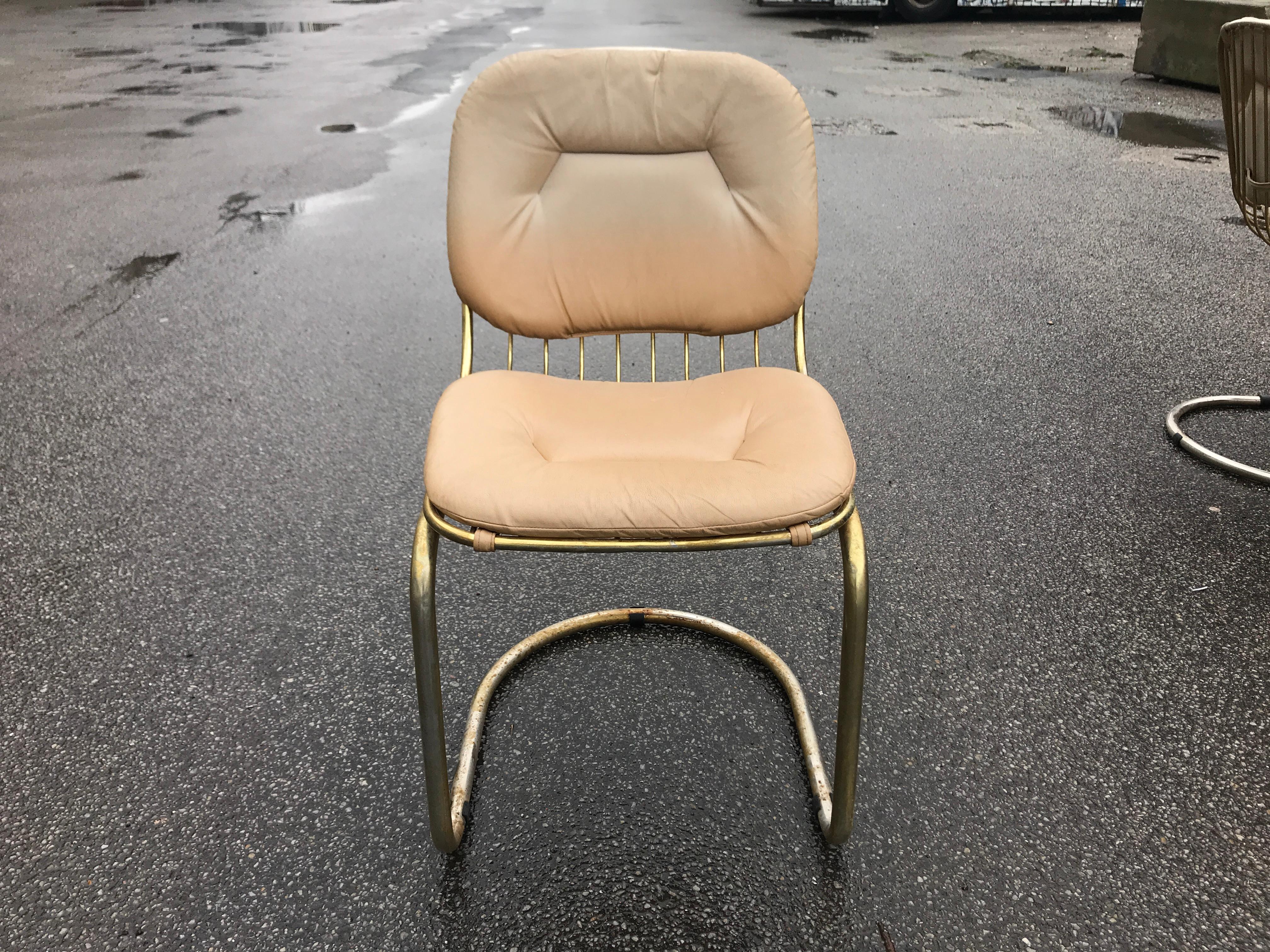 Mid-Century Modern 1970s Italian Vintage Cantilever Chairs