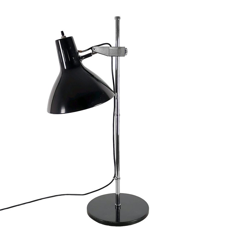 1970's Pair of Large System Desk Lamps, Brass and Aluminium, Spain For