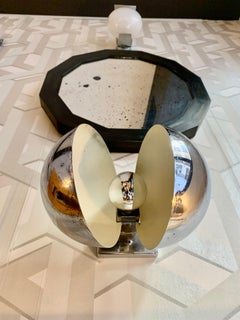 1970s Pair Space Age Ball Chrome and Lacquered Metal Wall Sconces
