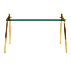 1970´s Peter Ghyczy Vintage Coffee Table Brass Glass Tray Side Table