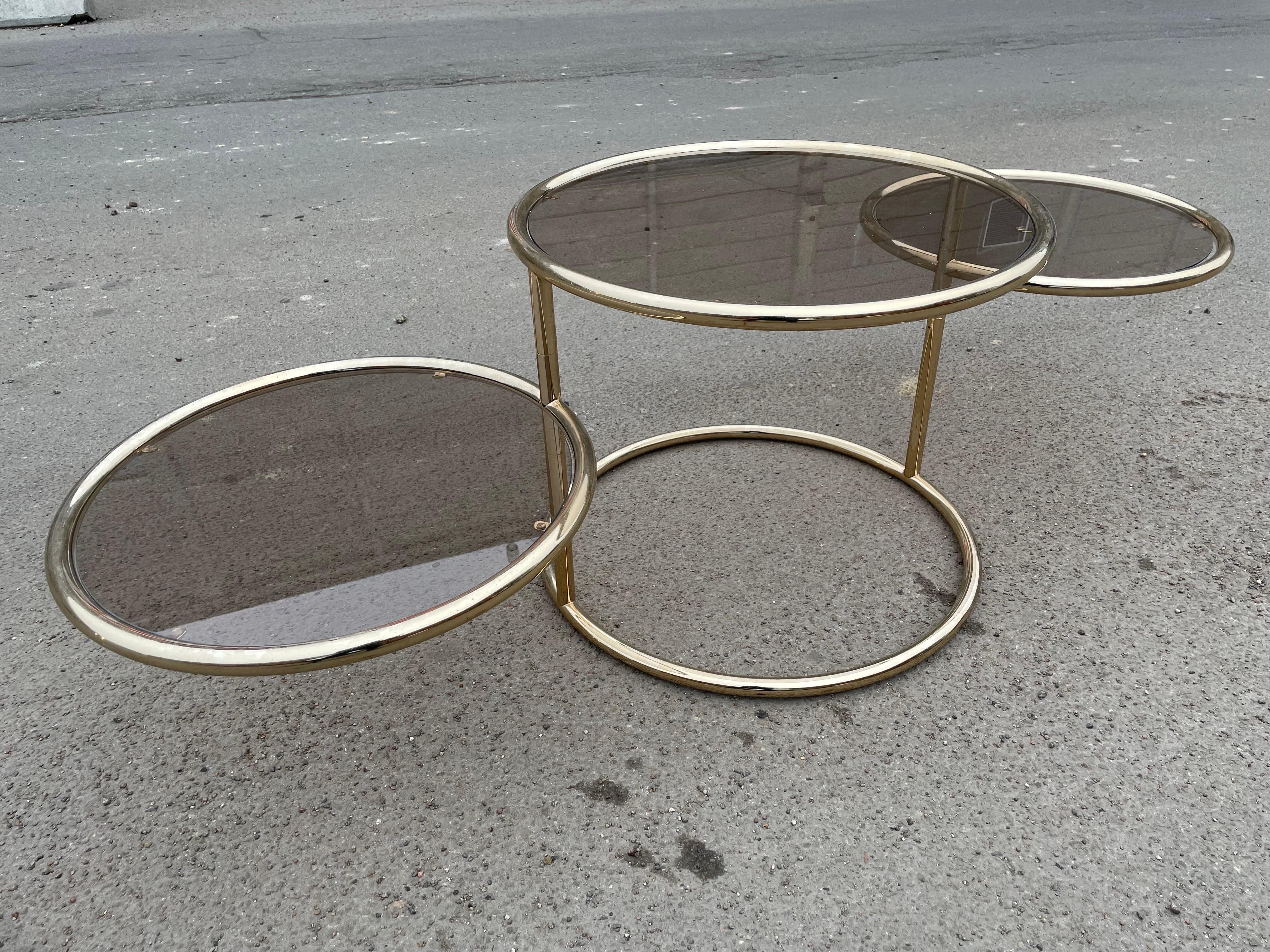 1970´S Vintage Italian Swirveltable from Morex in the Style of Milo Baughman In Good Condition For Sale In Copenhagen, DK