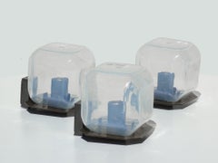 1970 Salviati Opalescent Murano Glass Italian Design Modernist 3 Wall Lamps