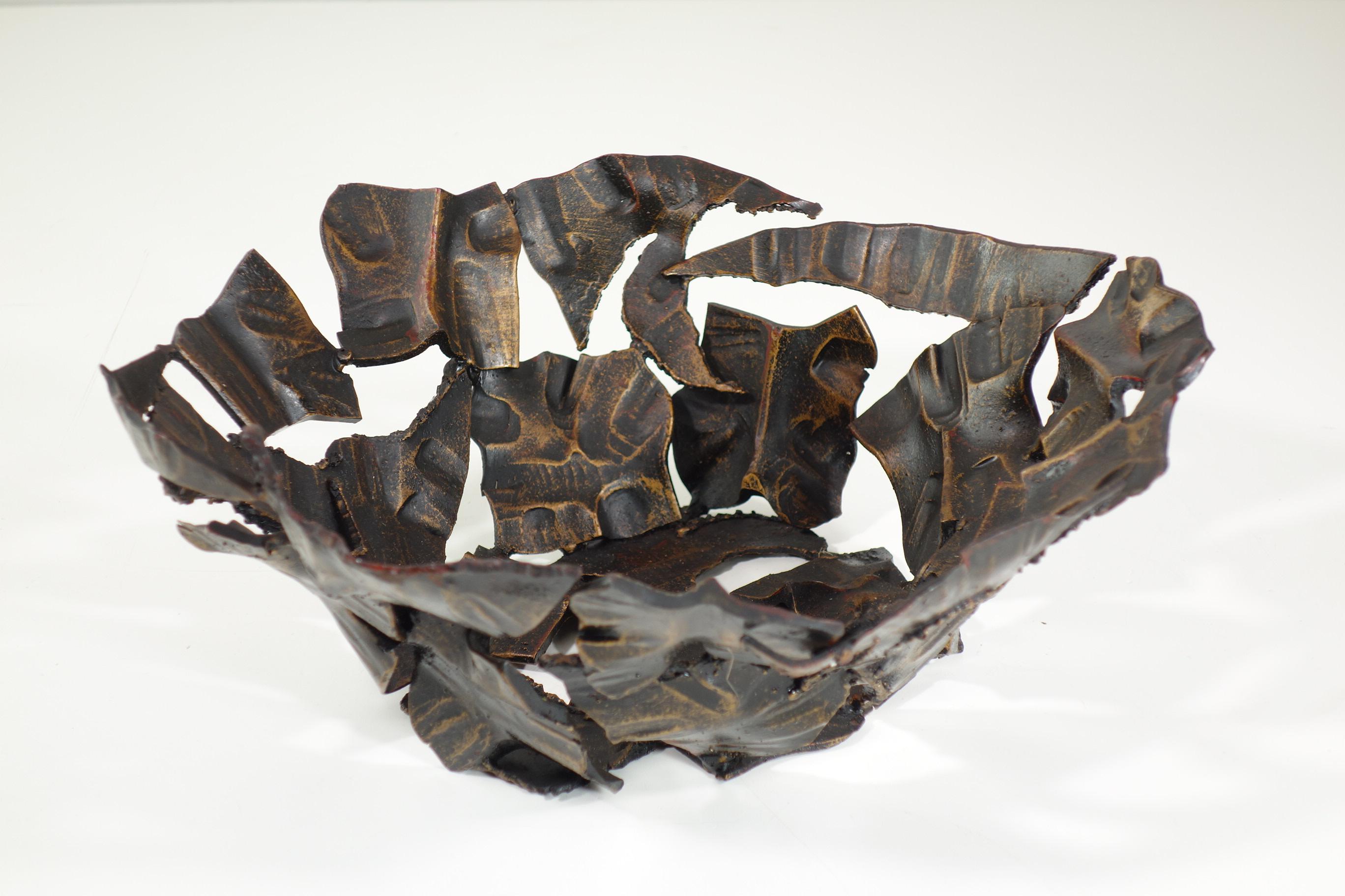 Brutalisme 1970 Salvino Marsura style Brutalist Sculpture Irone Bowl en vente