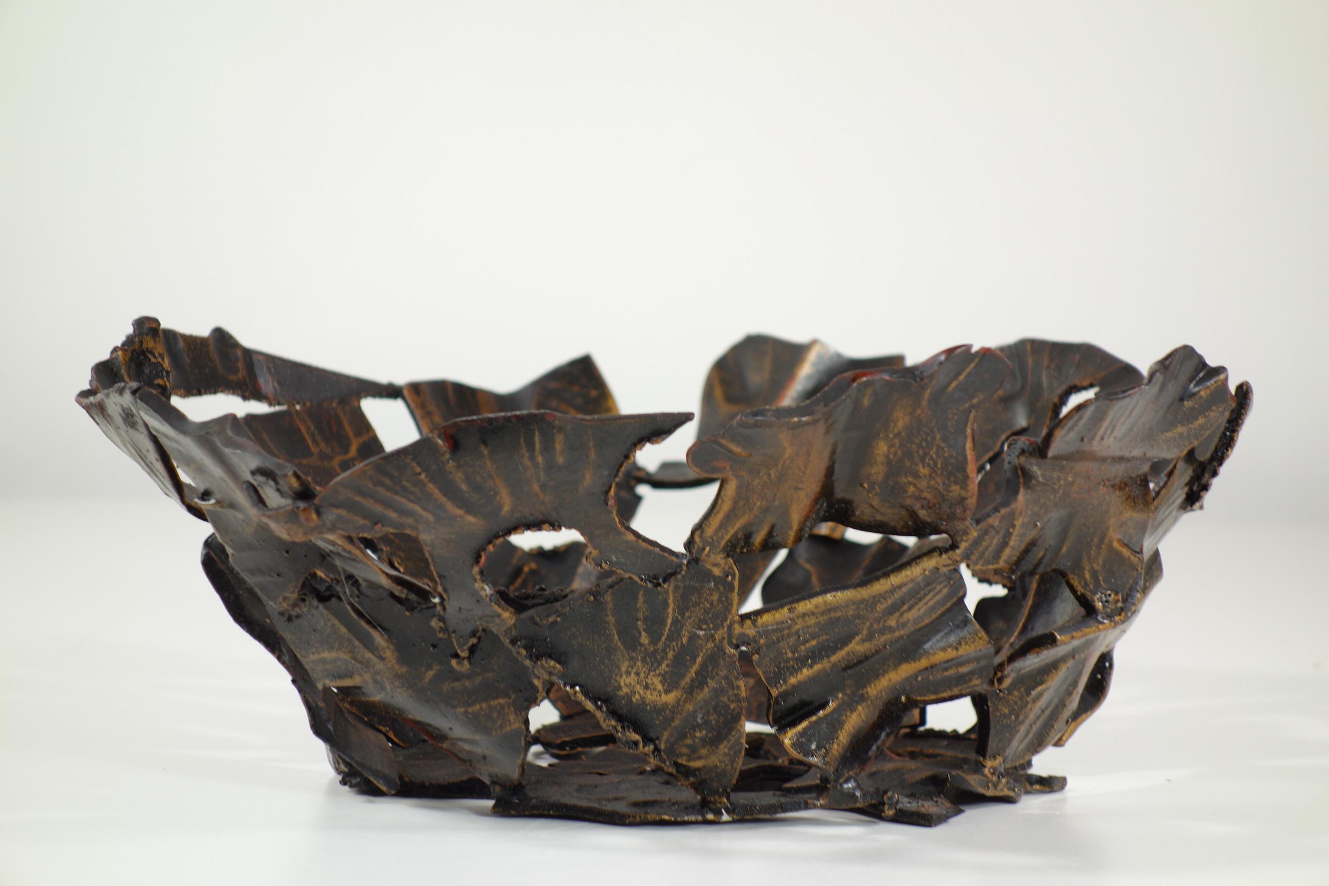 italien 1970 Salvino Marsura style Brutalist Sculpture Irone Bowl en vente
