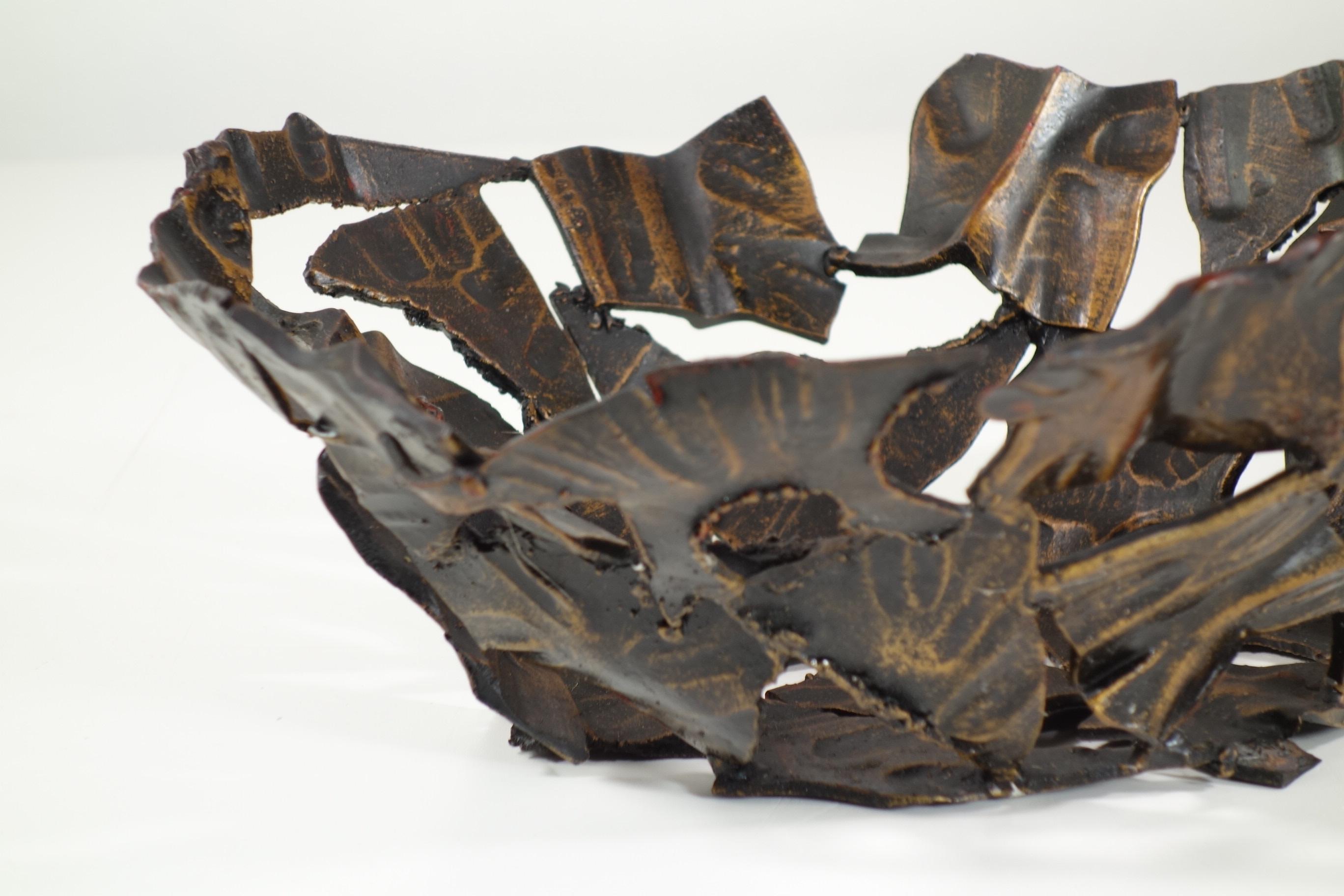 Fin du 20e siècle 1970 Salvino Marsura style Brutalist Sculpture Irone Bowl en vente