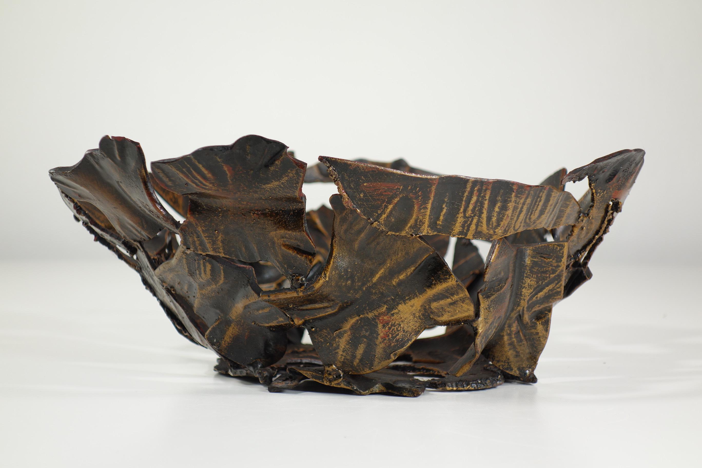 Fer 1970 Salvino Marsura style Brutalist Sculpture Irone Bowl en vente