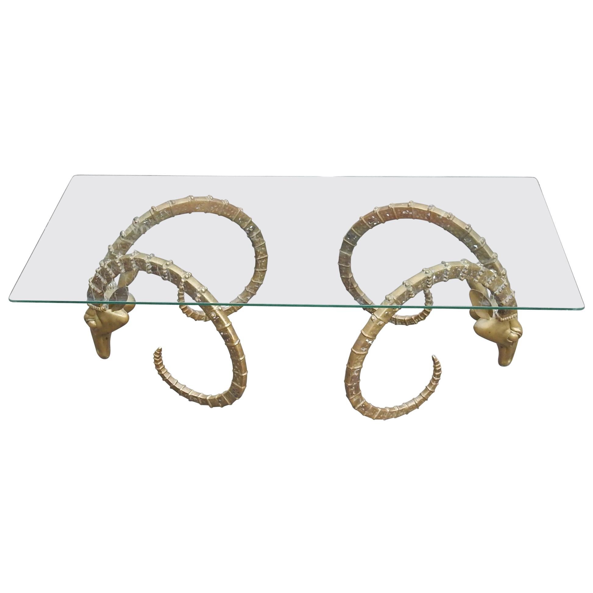 1970 Sculptural Ibex Heads Table Attributed to Alain Chervet