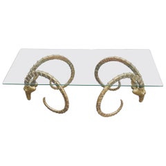 1970 Sculptural Ibex Heads Table Attributed to Alain Chervet