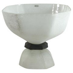 1970 Seguso Vetri d'Arte Vittorio Rigattieri Vaso in vetro di Murano bianco e nero