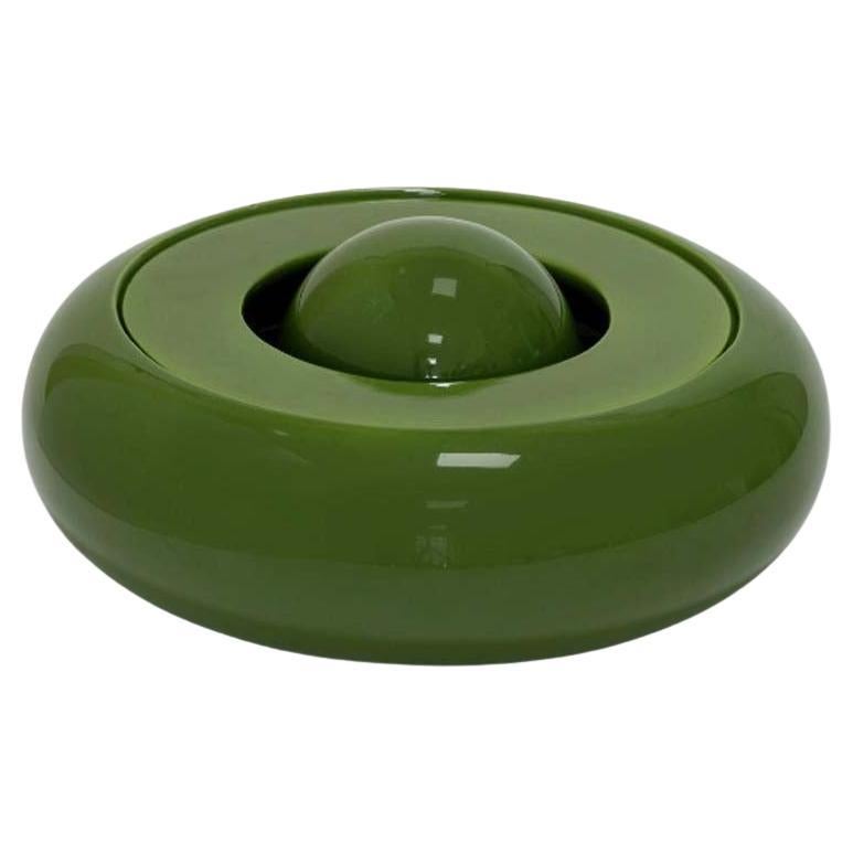 Sergio Asti Cedit Space Age Design Italiano Ceramica Verde Posacenere, 1970 en vente