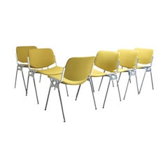 1970 Set of 6 Vintage DSC 106 Chairs by Giancarlo Piretti for Anonima Castellli