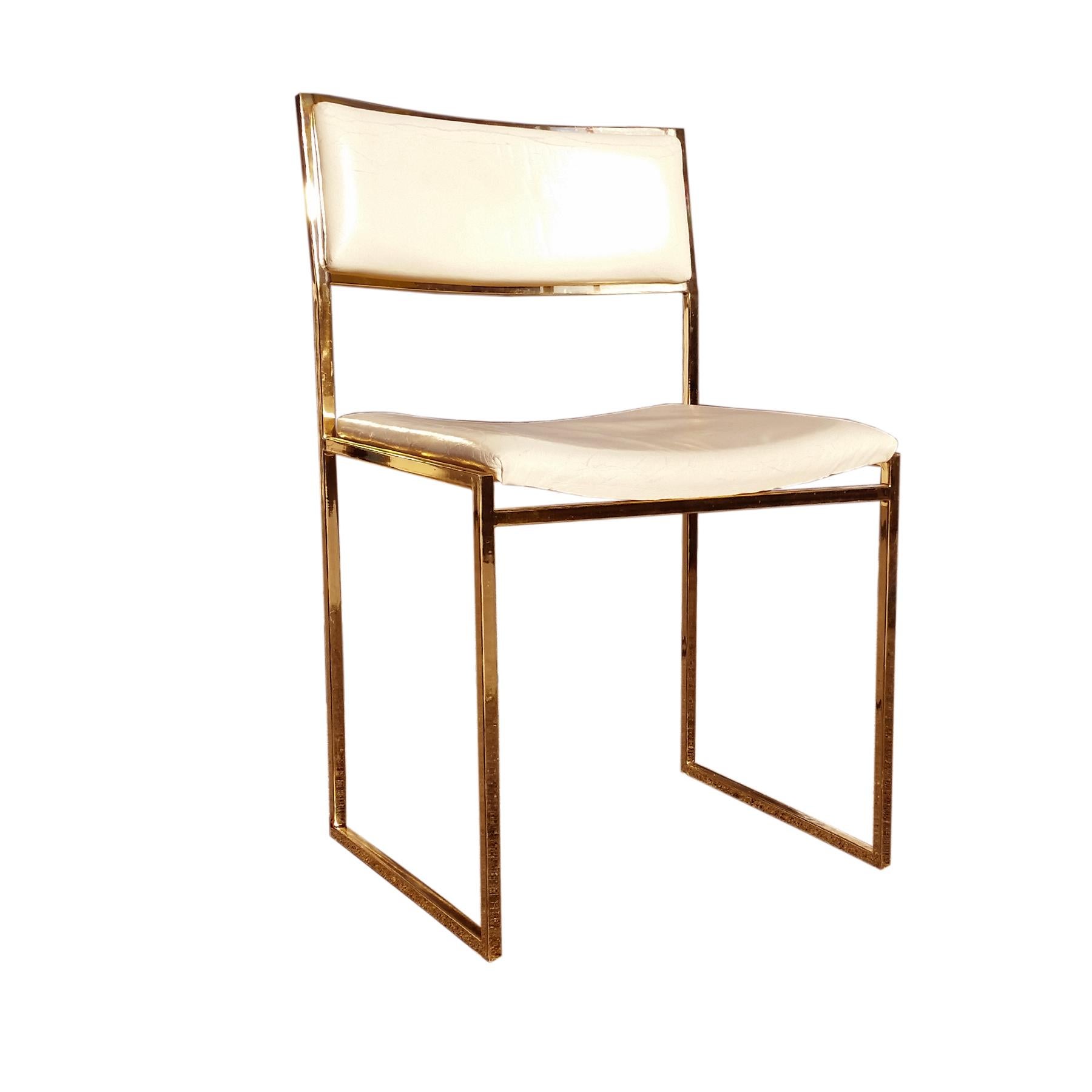 Mid-Century Modern, Italy, 1970, Set of Eight Willy Rizzo Signed Dining Chairs In Good Condition In Le Grand-Saconnex, CH