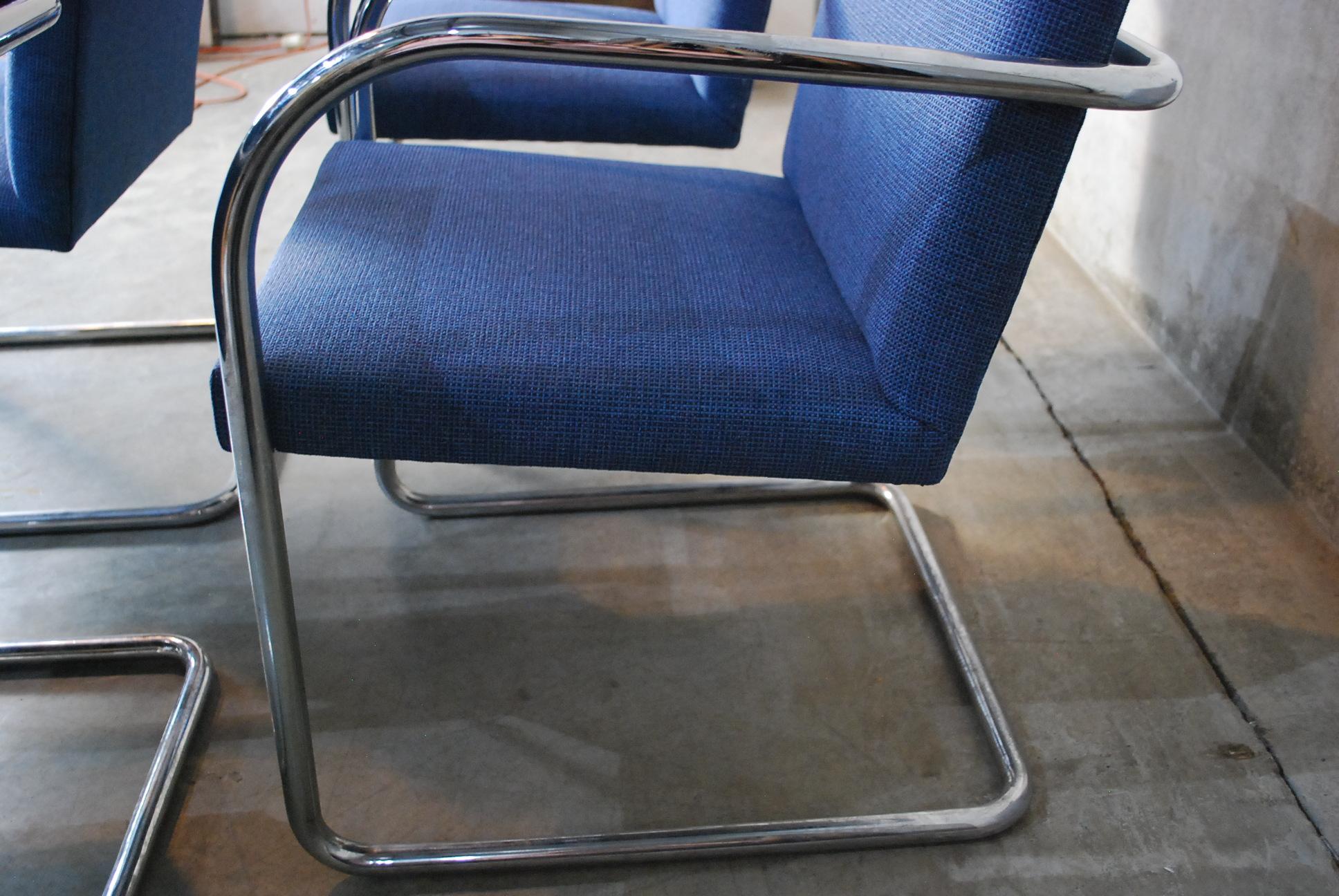 American 1970 Set of Two Cantilever Chrome Brno Chairs by Thonet