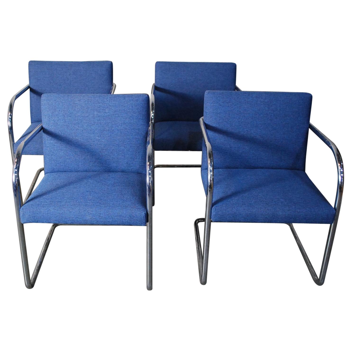 1970 Set of Two Cantilever Chrome Brno Chairs by Thonet
