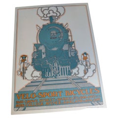 1970 Signed David Lance Goines Art Nouveau Lithograph - Velco Sports Bicycles