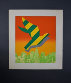 1960, Silk Screen Print "Peace One" by Reiko Momiyame, Japan