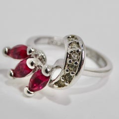 1970 Silver Plated Synthetic Ruby Ring