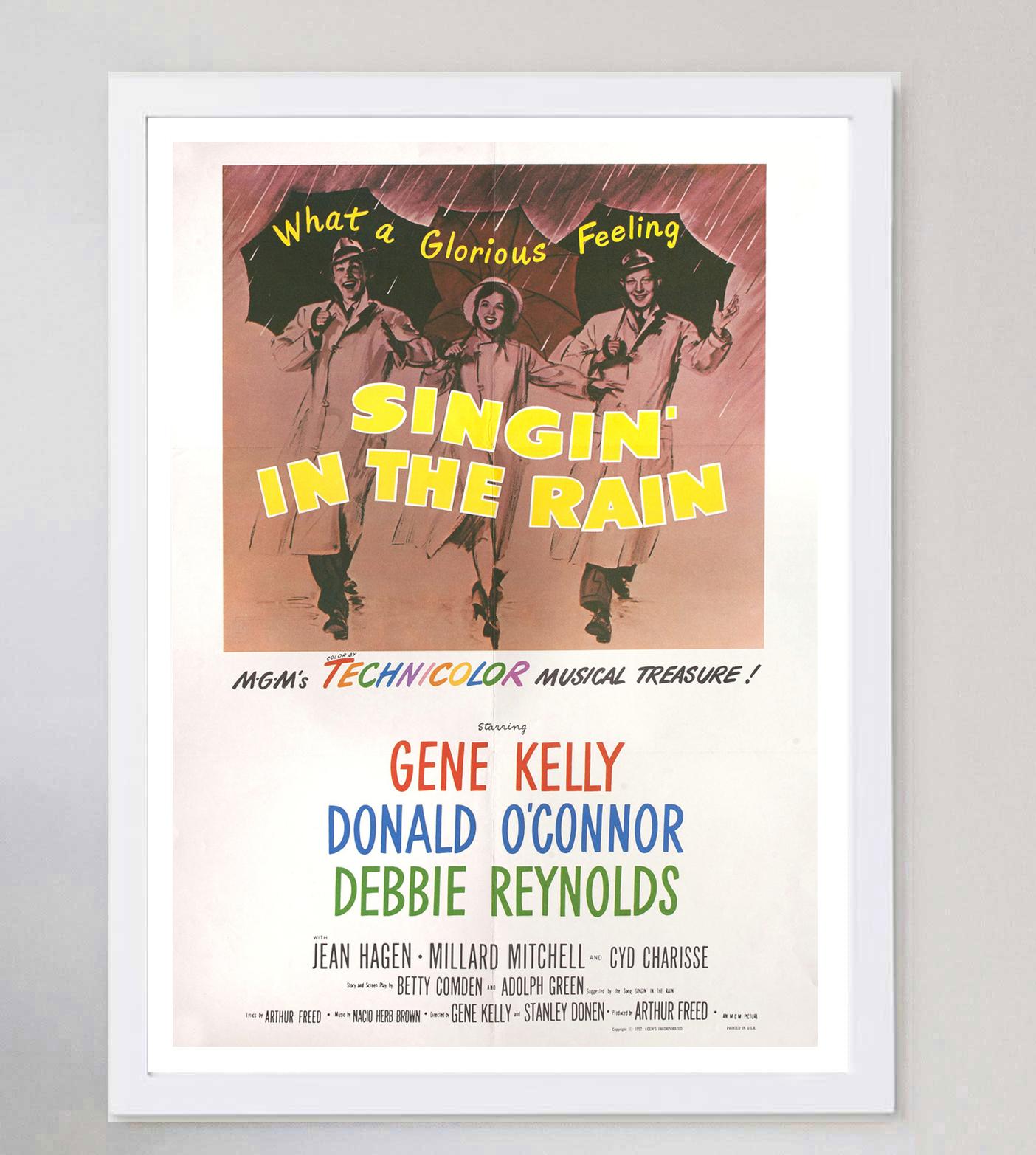 1970 Singin' in the Rain Original Vintage Poster In Good Condition For Sale In Winchester, GB