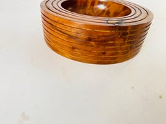 1970 Solid Wood Ashtray France Brown Color