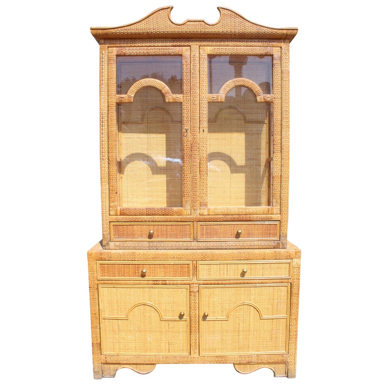 1970 Spanish Laced Wicker Bookshelf For Sale At 1stdibs