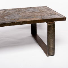 1970 Steel and Stone Table by Paul Kingma