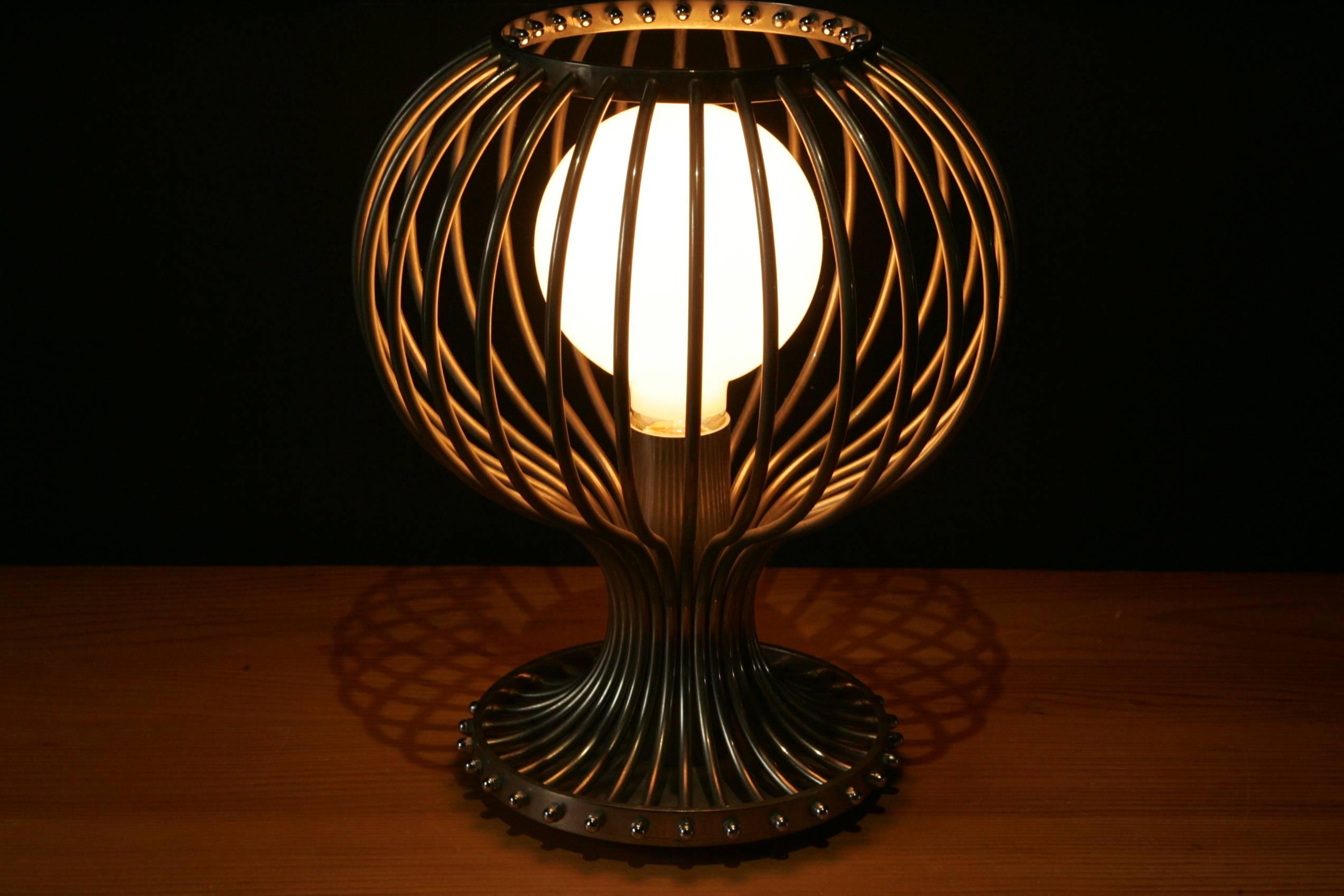 French 1970 Steel Table Lamp For Sale