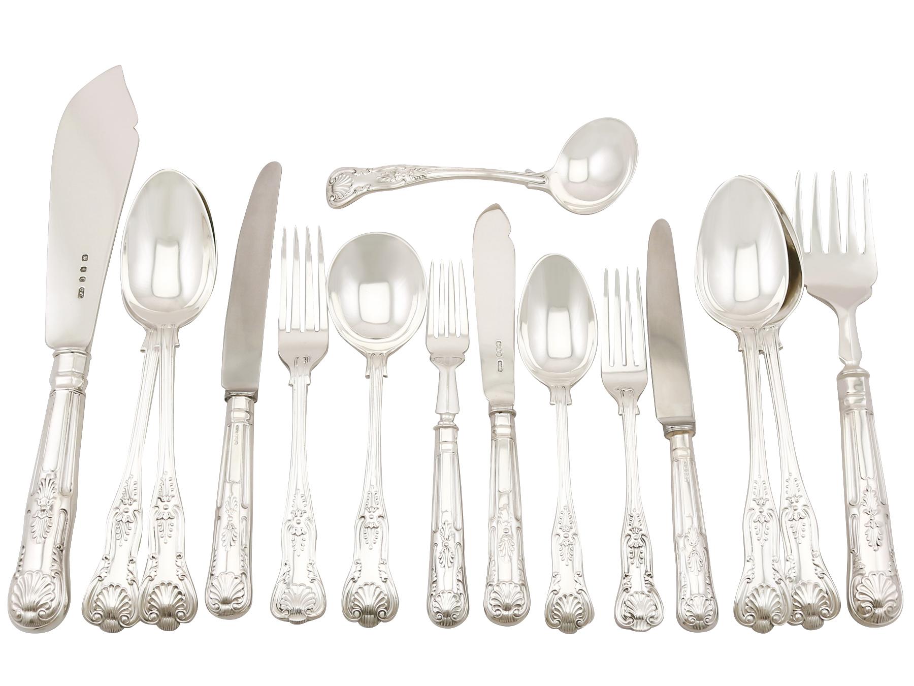 Late 20th Century 1970 Sterling Silver Canteen of Cutlery for Eight Persons