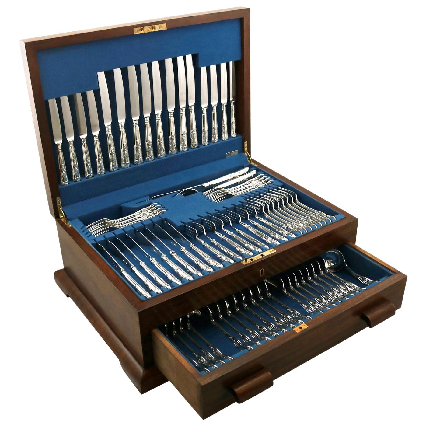 1970 Sterling Silver Canteen of Cutlery for Eight Persons