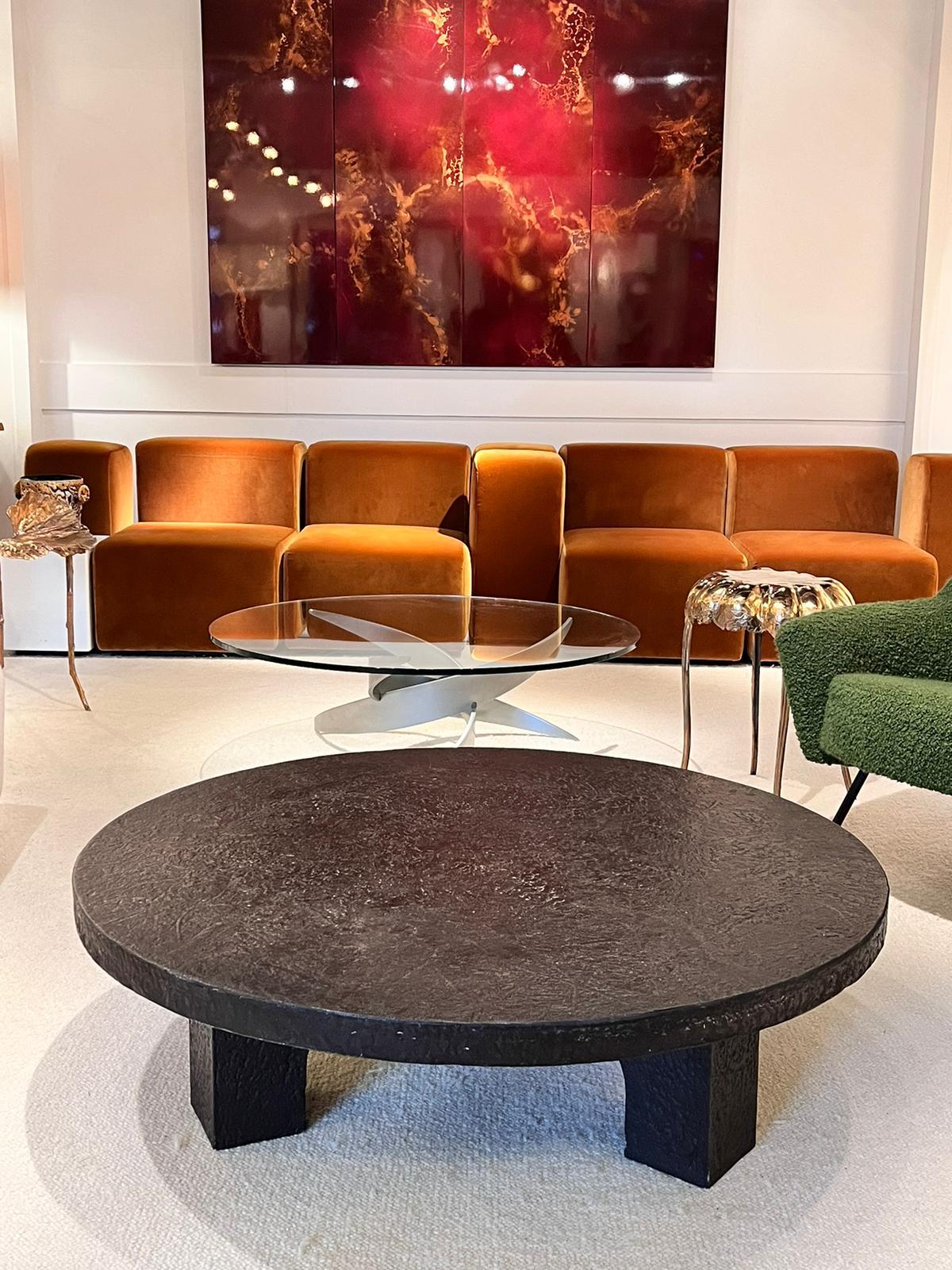 Mid-Century Modern 1970 Stone and Resin Table  For Sale