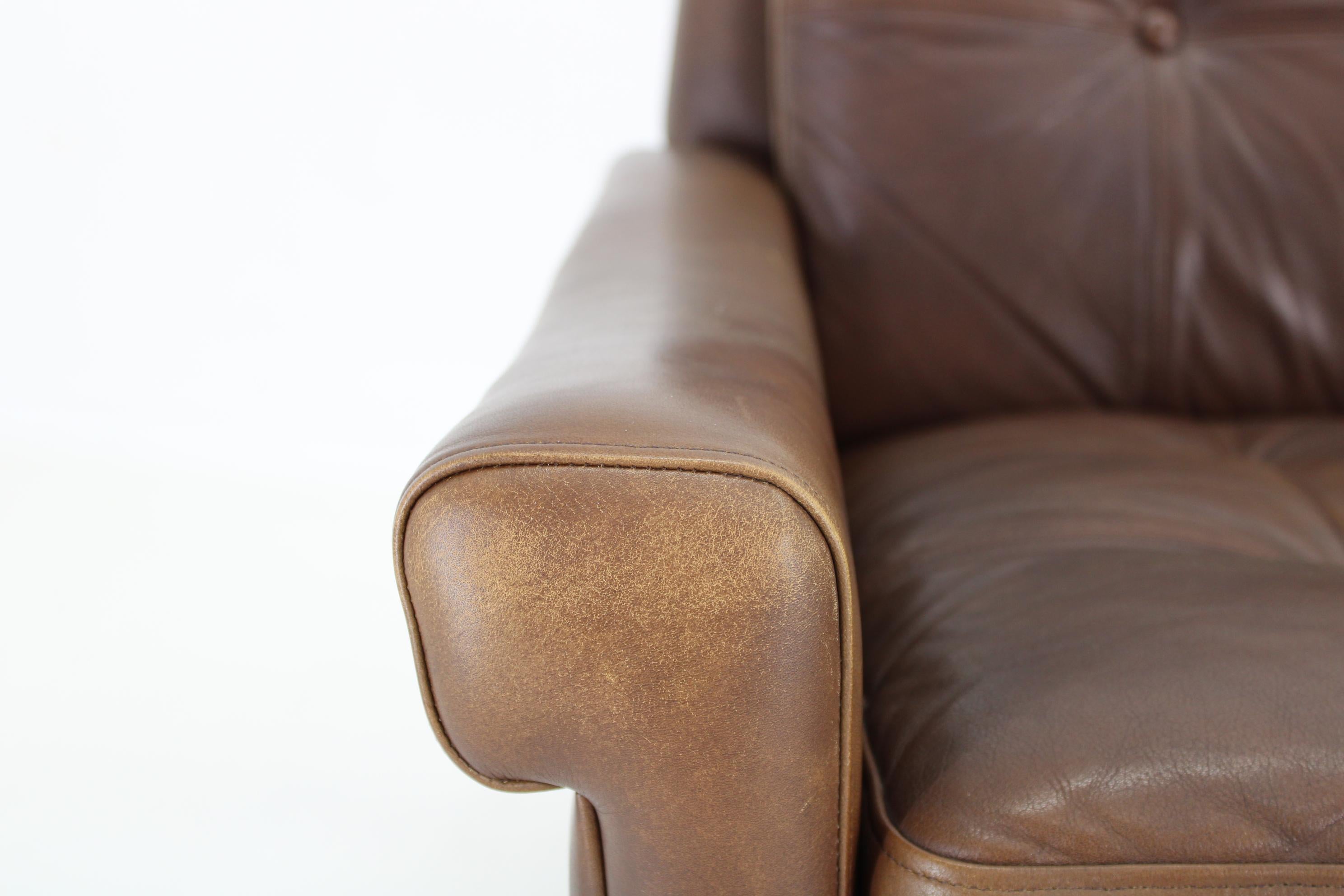 1970 Svend Skipper 3-Seater Sofa in Brown Leather, Denmark 5