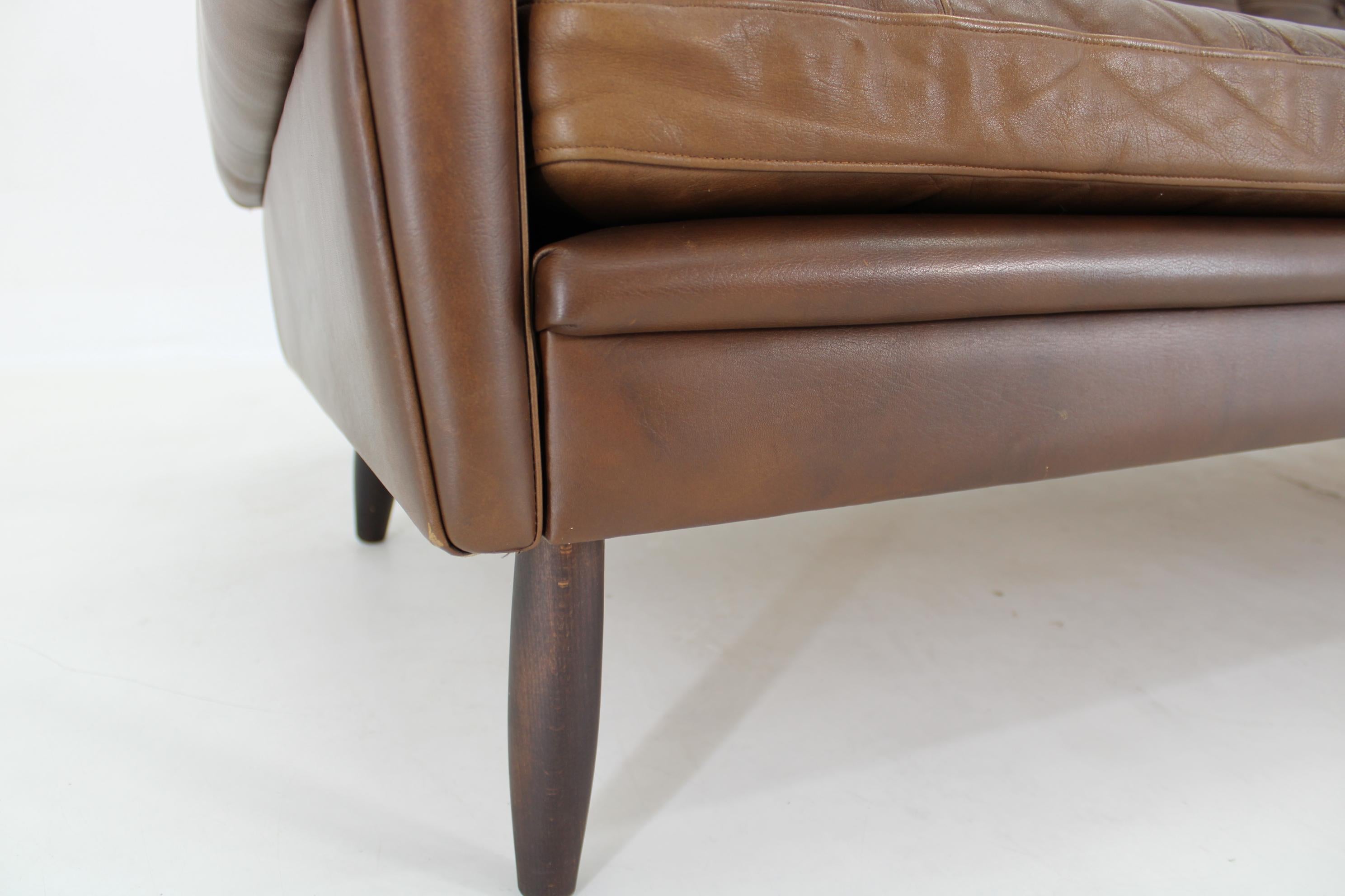 1970 Svend Skipper 3-Seater Sofa in Brown Leather, Denmark 6