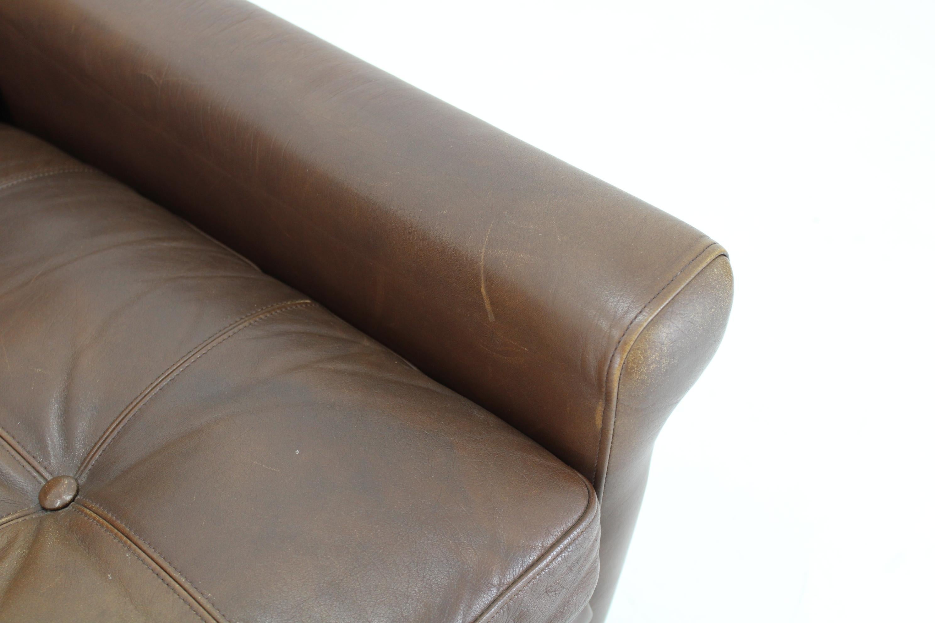 1970 Svend Skipper 3-Seater Sofa in Brown Leather, Denmark 7