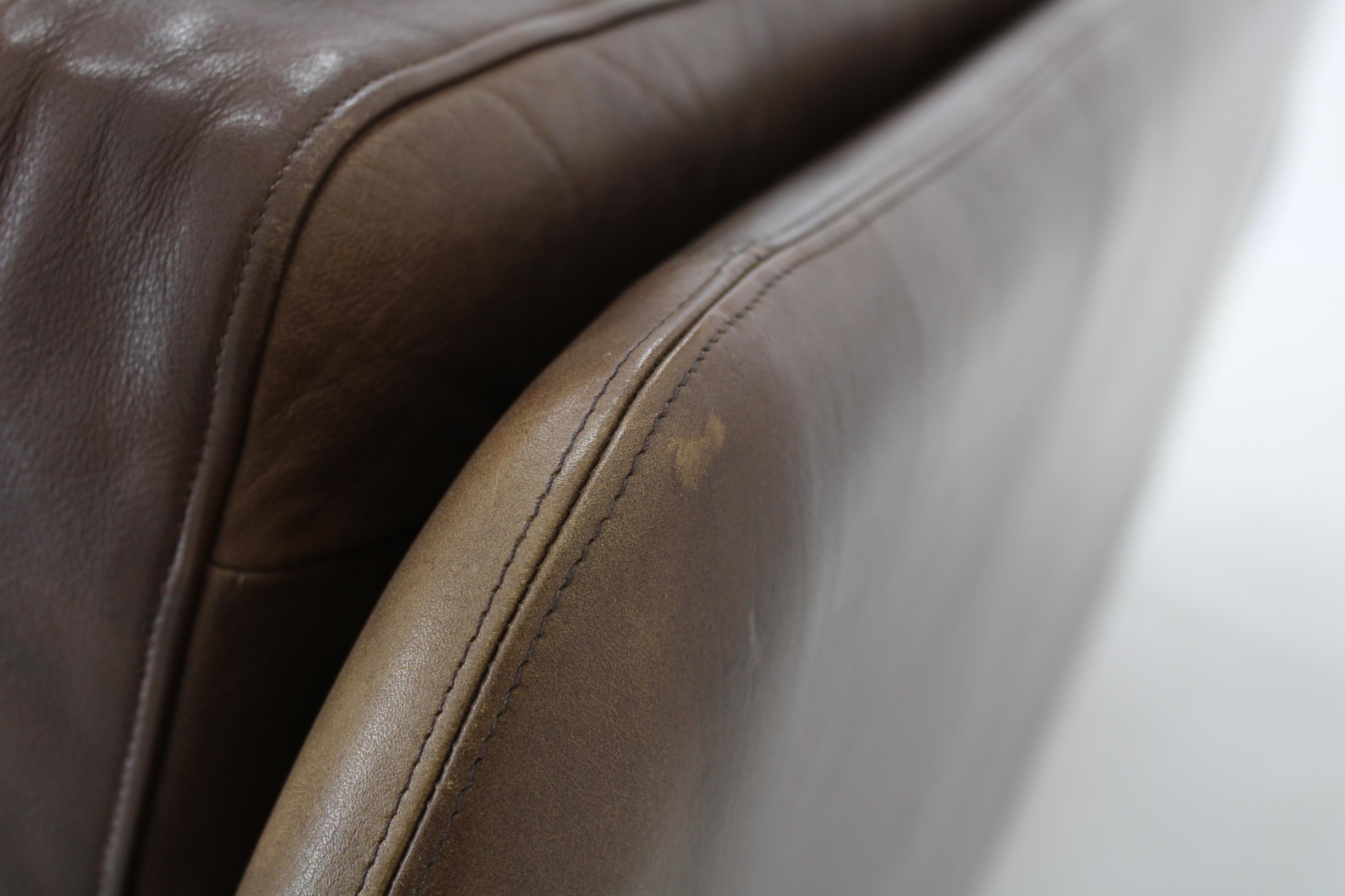 1970 Svend Skipper 3-Seater Sofa in Brown Leather, Denmark 9